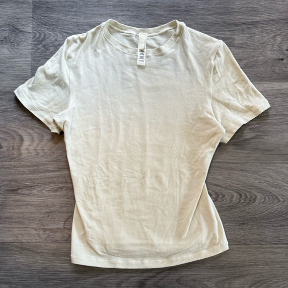 Skims Cotton Jersey T Shirt - color bone, small - Picture 5 of 5